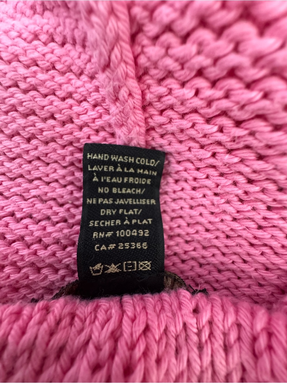 Pure Handknit Chunky Sweater Pink Pullover Loose 100% Cotton SZ M / L - Picture 14 of 15